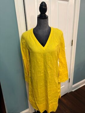 Soft Surroundings Bright Yellow Linen Dress